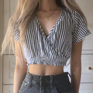 Striped Cotton On Cropped Blouse